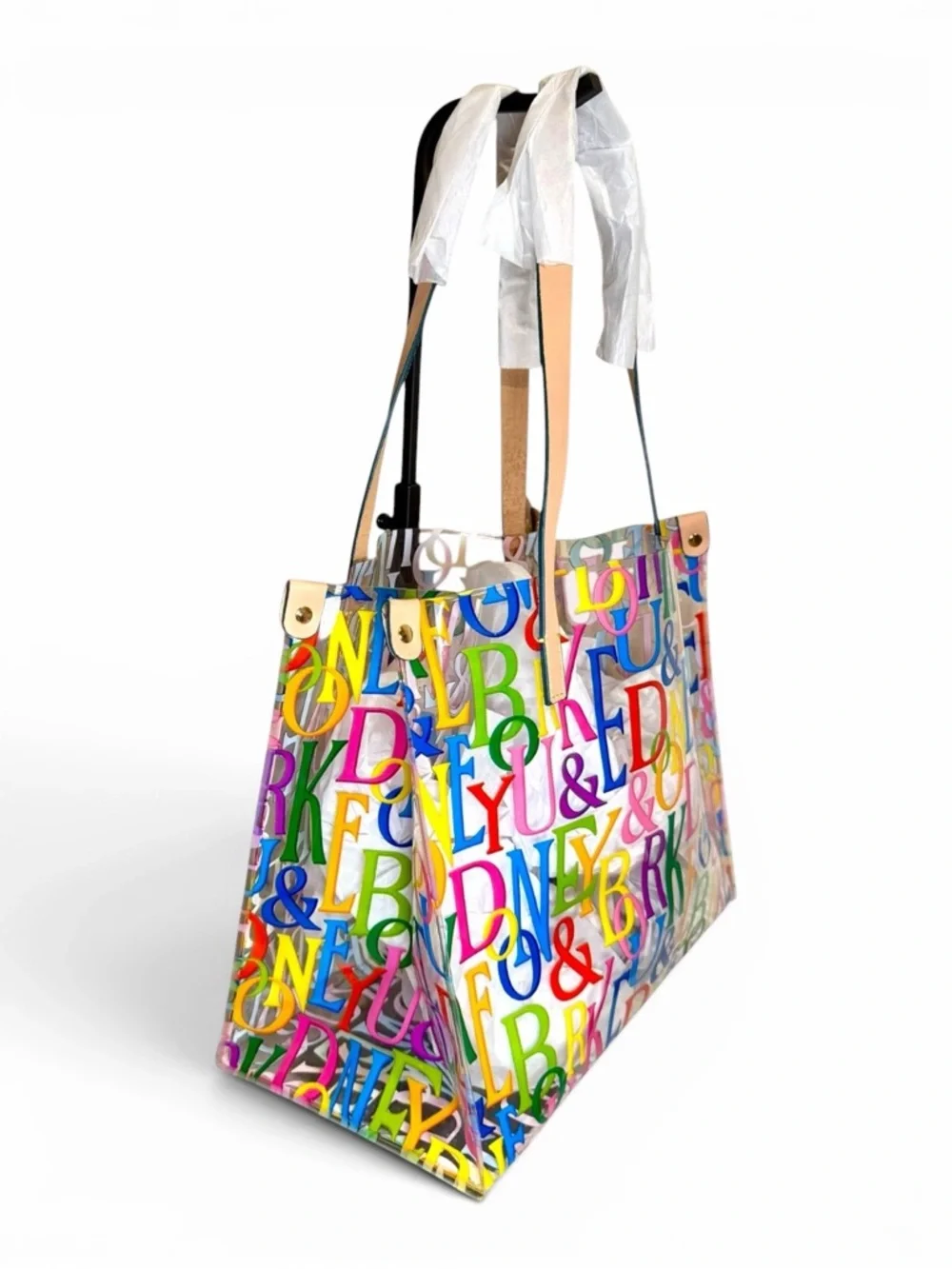 Dooney & Bourke Doodle Clear IT Medium Shopper Bag Purse Tote Beach Handbag - Picture 5 of 11